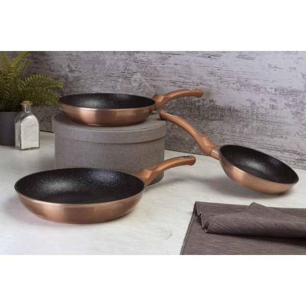 Застосування набору сковорідок BerlingerHaus BH-1278 Rose Gold з мармуровим покриттям для смаження різних страв