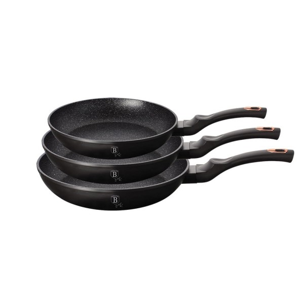 Zestaw patelni Berlinger Haus Black Rose BH-6158 20/24/28 cm do codziennego smażenia