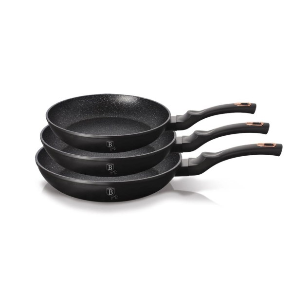 Zestaw patelni Berlinger Haus Black Rose BH-6158 20/24/28 cm do codziennego smażenia