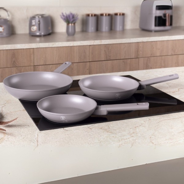 Zestaw patelni BerlingerHaus Taupe BH-8108 do smażenia 3 elementy