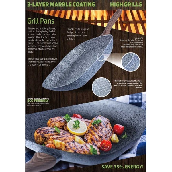 Набір гранатових сковорідок Berlinger Haus BH-1215 для приготування їжі