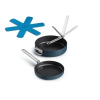 Набір сковорід JJ, Zestaw 2 patelni ze składanymi ручками + przekładka Space — для готування та зберігання