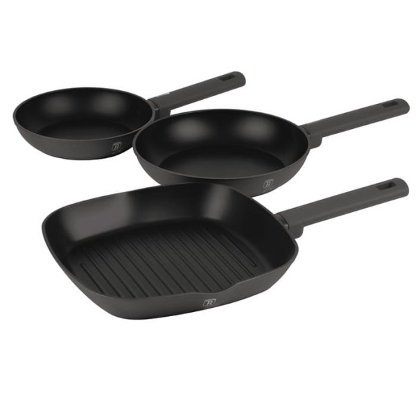 Zestaw patelni do kuchni Berlinger Haus Antracit BH-8139 20/24/28 cm tytanowy