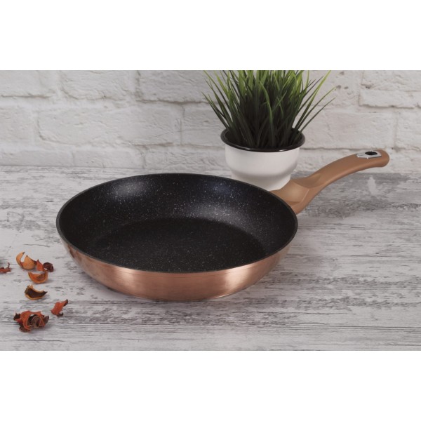 ZESTAW PATELNI GRANITOWYCH + PŁYTA DO SMAŻENIA BERLINGER HAUS METALLIC LINE ROSE GOLD BH-1669