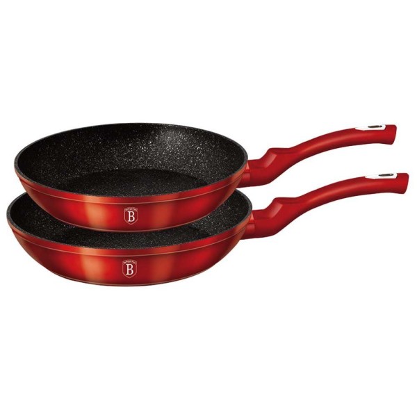 Zestaw patelni Berlinger Haus BH-1612 Burgundy granitowych do smażenia