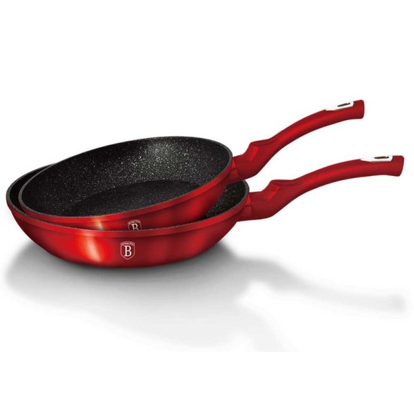 Zestaw patelni Berlinger Haus BH-1612 Burgundy granitowych do smażenia