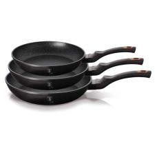 Zestaw patelni Berlingerhaus Black Rose BH-6158 3 szt granitowych do smażenia