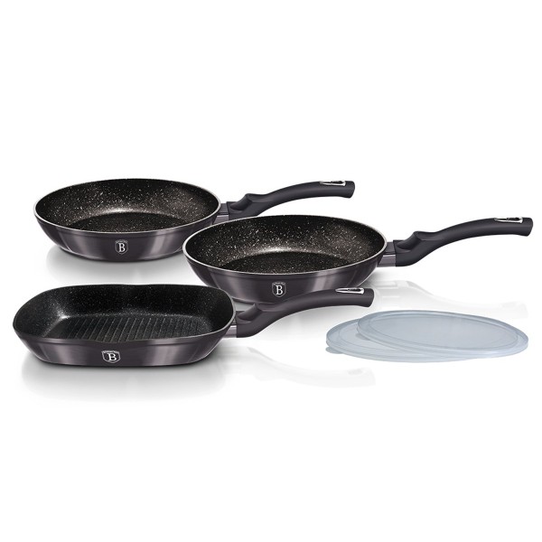 Zestaw patelni Berlingerhaus BH-7048 granitowych na kuchnię