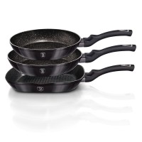 НАБІР ГРАНІТНИХ СКОВОРОДИН 20, 24, 28 см BERLINGER HAUS METALLIC LINE CARBON PRO BH-6904