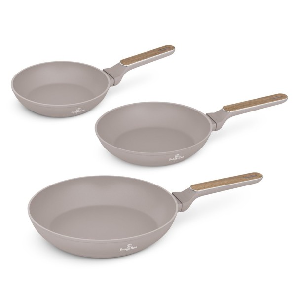 Zestaw patelni BerlingerHaus BH-8341 Taupe Nordic Collection, 3 szt.