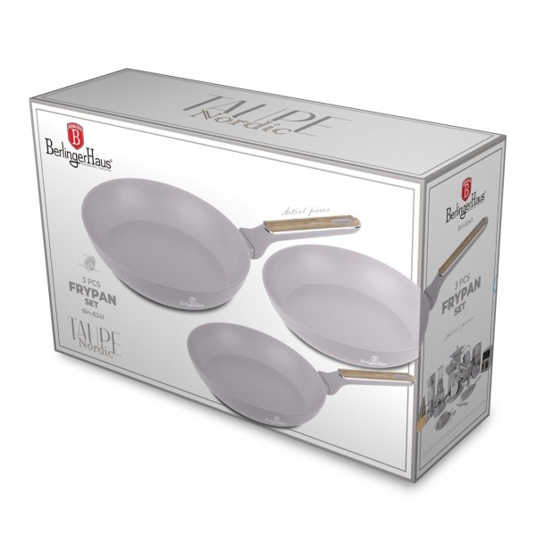 Zestaw patelni BerlingerHaus BH-8341 Taupe Nordic Collection, 3 szt.