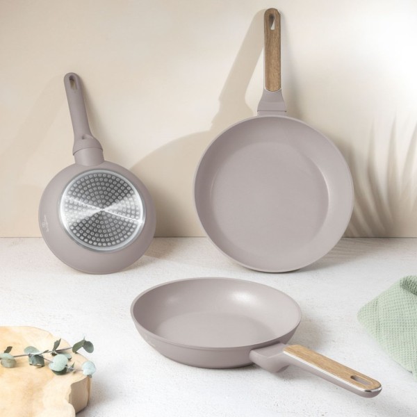 Zestaw patelni BerlingerHaus BH-8341 Taupe Nordic Collection, 3 szt.