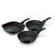 Zestaw patelni Berlinger Haus Metallic Emerald BH-6167 tytanowych do smażenia 3 elementy