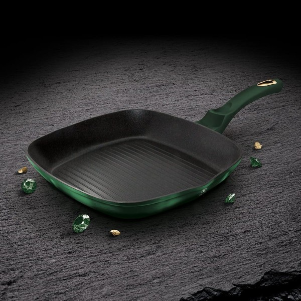 Zestaw patelni Berlinger Haus Metallic Emerald BH-6167 tytanowych do smażenia 3 elementy
