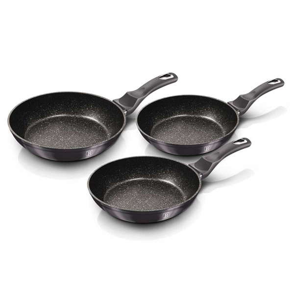 Zestaw patelni Berlinger Haus BH-6903 Carbon Pro granitowych 3 sztuki