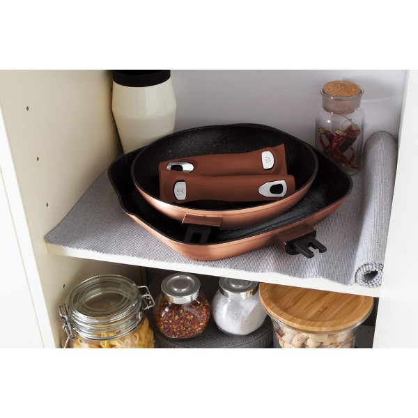 Zestaw patelni Berlinger Haus Metallic Line Rose Gold BH-7038 z odpinaną rączką, 3 sztuki