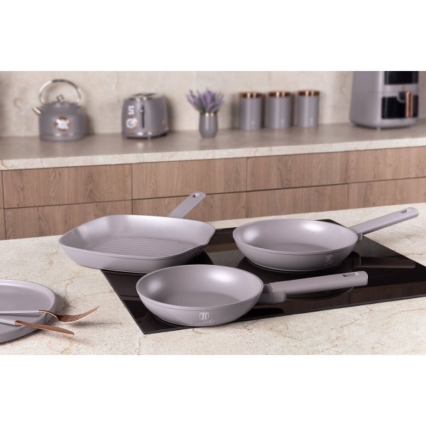 Zestaw patelni Berlinger Haus BH-8109 Taupe z powłoką tytanową do smażenia