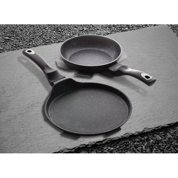Zestaw patelni Berlinger Haus Black Silver BH-6159 z powłoką granitową 3 elementy do smażenia