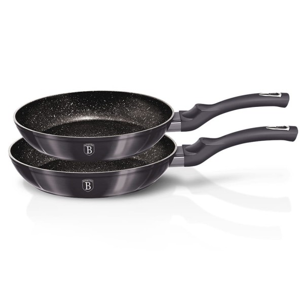 Zestaw patelni Berlinger Haus Carbon Pro BH-6908 z powłoką granitową 22/26 cm do smażenia