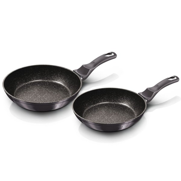 Zestaw patelni Berlinger Haus Carbon Pro BH-6908 z powłoką granitową 22/26 cm do smażenia