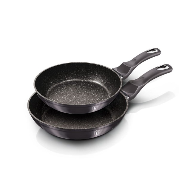Zestaw patelni Berlinger Haus Carbon Pro BH-6908 z powłoką granitową 22/26 cm do smażenia