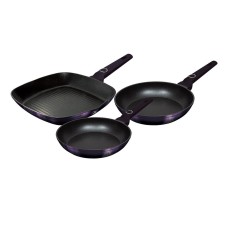 Zestaw patelni Berlinger Haus Purple Eclipse BH-7104 z powłoką tytanową 3 elementy