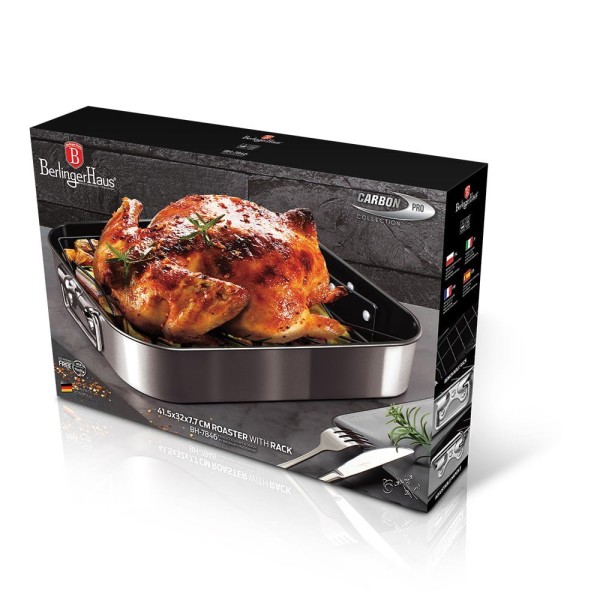 Brytfanna Berlinger Haus Carbon Pro BH-7846 do pieczenia z rusztem 41,5x32 cm