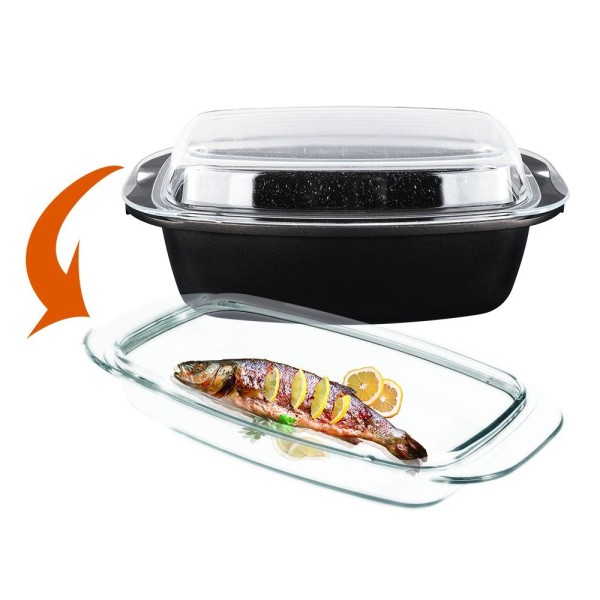 Brytfanna Berlinger Haus Granit Diamond BH-1461 5,2L do pieczenia z dwoma elementami