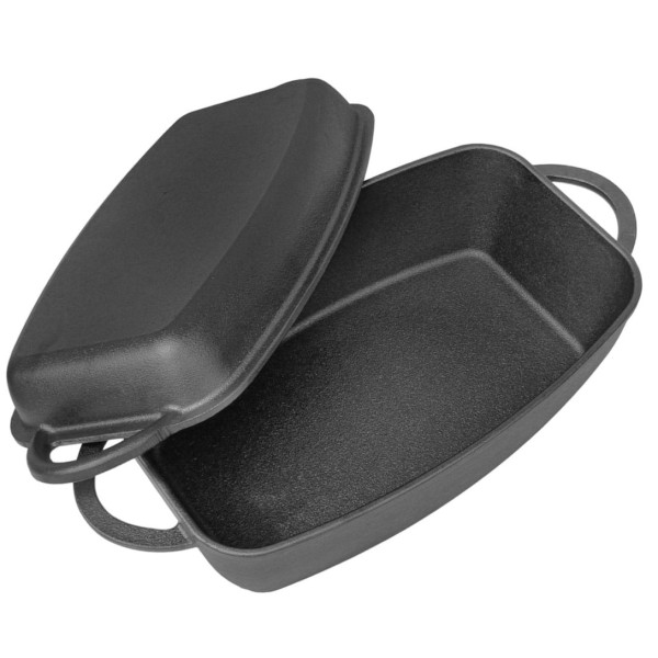 Brytfanna żeliwna Krisberg KS-2570 z patelnią grill 3,8L 31cm do pieczenia i grillowania