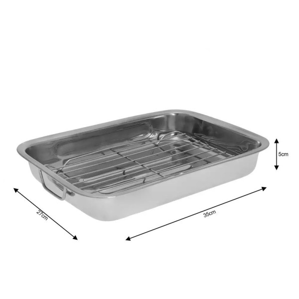 Brytfanna stalowa Kinghoff KH-1377 z rusztem 35 cm do pieczenia