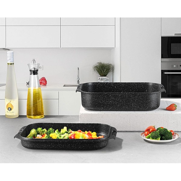 Brytfanna Zilner ZL-1116 dwustronna z powłoką marmurową 6.0L do pieczenia i duszenia