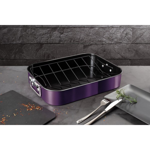 Brytfanna Berlinger Haus Purple Eclipse BH-7848 do pieczenia z rusztem 41,5x32 cm