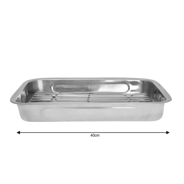 Brytfanna Kinghoff KH-1378 stalowa 40 cm z rusztem do pieczenia