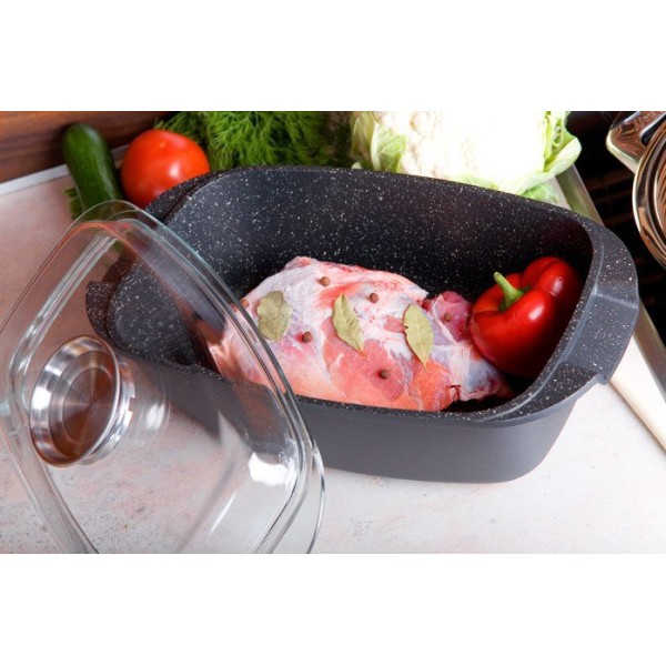 Brytfanna Kinghoff KH-1608 marmurowa 5,5 l 33 cm do pieczenia