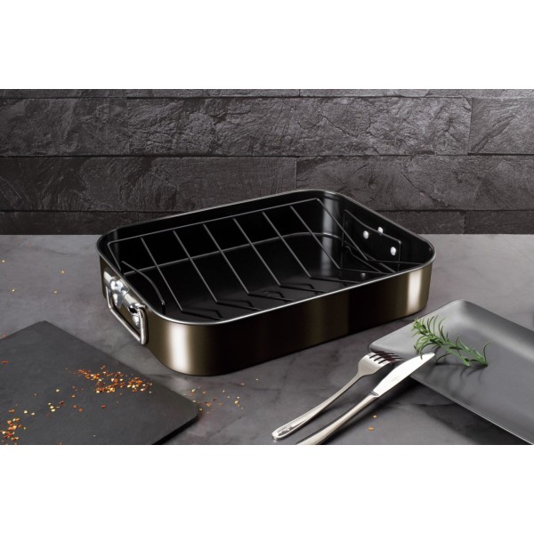 Brytfanna Berlinger Haus Shiny Black BH-7849 do pieczenia z rusztem 41,5x32 cm