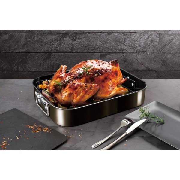 Brytfanna Berlinger Haus Shiny Black BH-7849 do pieczenia z rusztem 41,5x32 cm