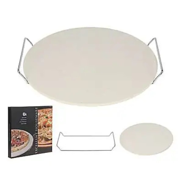 Kamień do pieczenia pizzy Kamień 33 cm z uchwytem do piekarnika