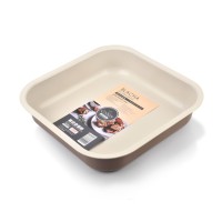 Blacha do pieczenia Cookini DELICATE 26x26x6 cm tłoczona non-stick Caffe Creme