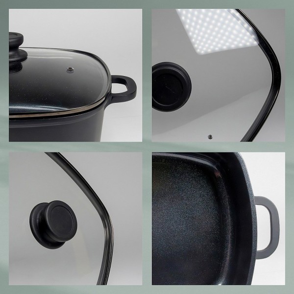 Форма для запікання, KELA, Atura 6 л квадратна зі скляною кришкою — для духовки та сервірування