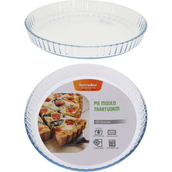 Forma do zapiekania Szklana okrągła 27,5 cm do tart i ciast