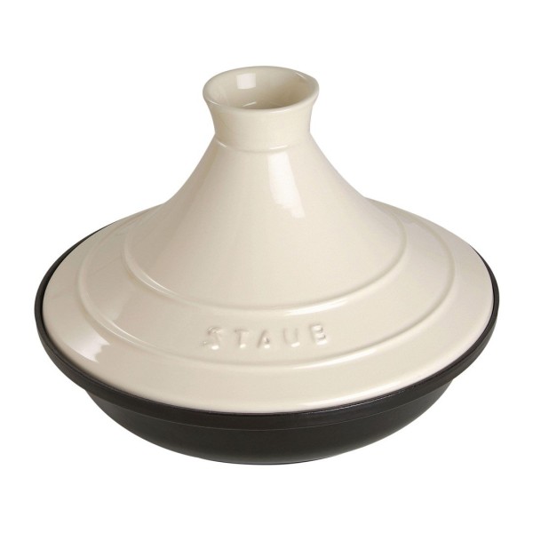 Naczynie do zapiekania Staub Tajine 28 cm beżowo-czarne do potraw duszonych