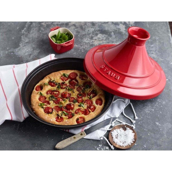 Кухонне посуд STAUB Naczynie do tajine 28 см для запікання, червоно-чорне