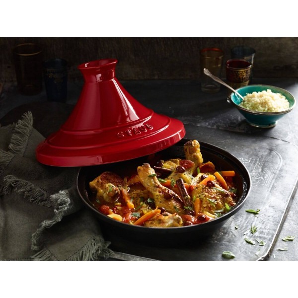 Кухонне посуд STAUB Naczynie do tajine 28 см для запікання, червоно-чорне