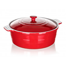 NACZYNIE CERAMICZNE GARNEK Z POKRYWĄ DO ZAPIEKANIA 26 cm 3L BANQUET CULINARIA