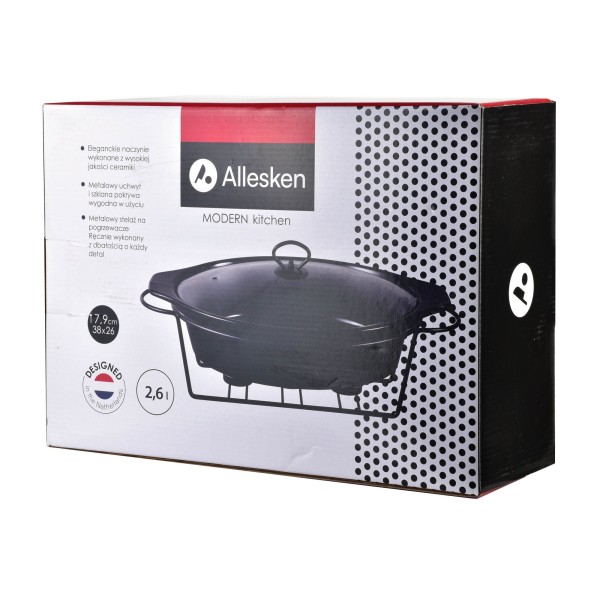 Naczynie z podgrzewaczem Modern Kitchen 2,6 l do potraw, 38x26x7,9 cm