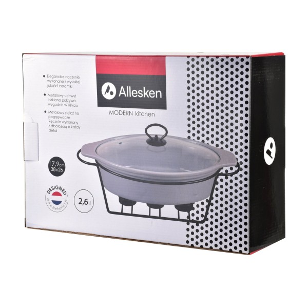 Naczynie z podgrzewaczem Modern Kitchen 2,6 l do serwowania na stół 38x26x7,9 cm