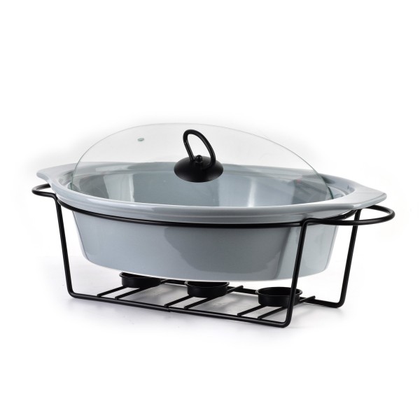 Naczynie z podgrzewaczem Modern Kitchen 2,6 l do serwowania na stół 38x26x7,9 cm