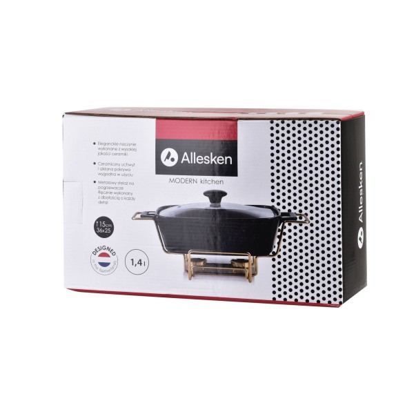 Naczynie z podgrzewaczem Modern Kitchen 1,4L do serwowania ciepłych dań 36x25x15 cm