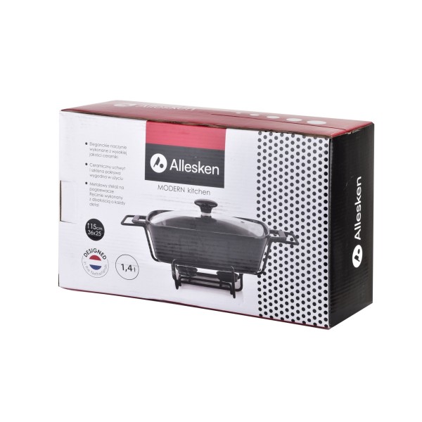 Naczynie z podgrzewaczem Modern Kitchen 1,4L do serwowania ciepłych potraw 36x25x15cm