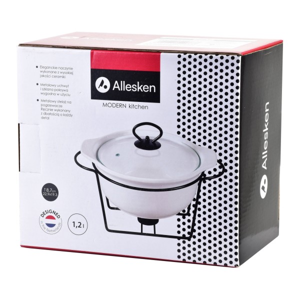 Naczynie z podgrzewaczem Modern Kitchen 1,2 l do serwowania i podgrzewania potraw